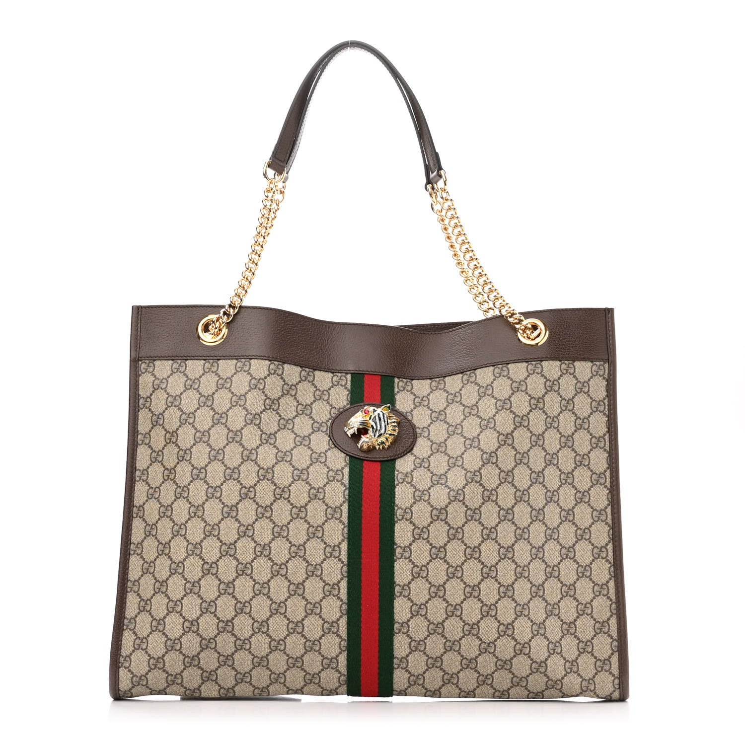 Gucci GG Supreme Monogram Large Rajah Chain Tote Beige New Acero 3 of 11