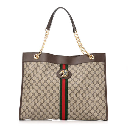Gucci GG Supreme Monogram Large Rajah Chain Tote Beige New Acero 3 of 11