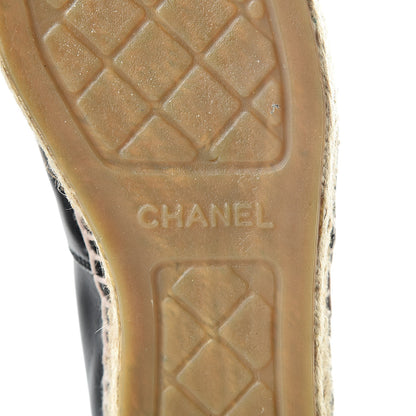 Chanel Lambskin CC Espadrilles 38 Black 7 of 10