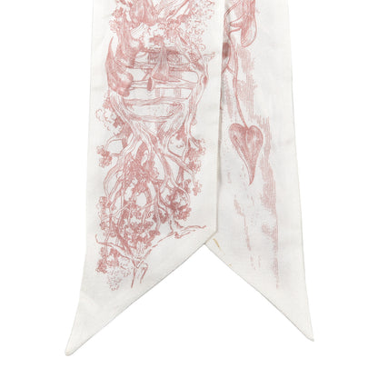 Christian Dior Silk Toile De Jouy Mitzah Scarf Pink 2 of 5