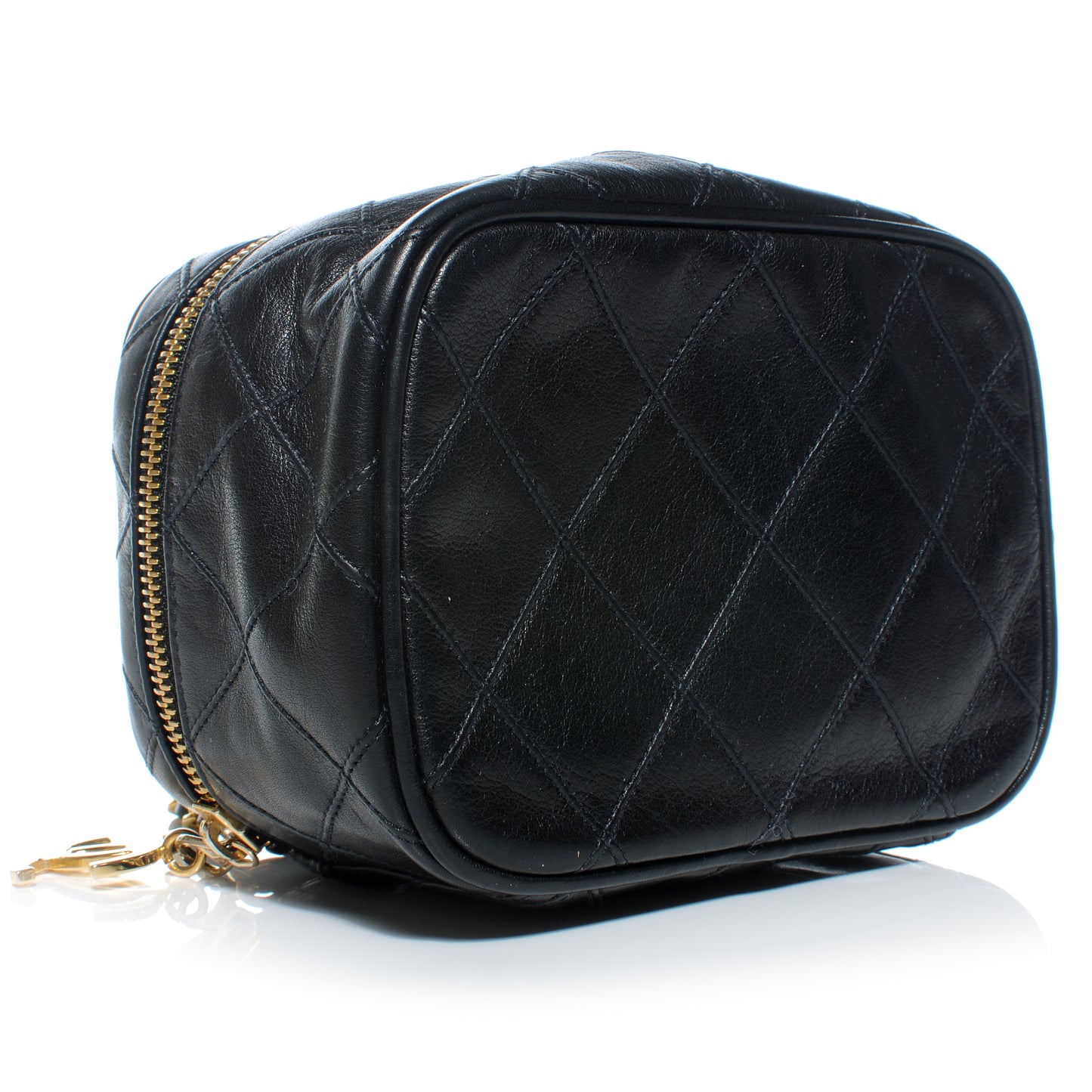 Calfskin Diamond Stitched Small Shoulder Bag Black