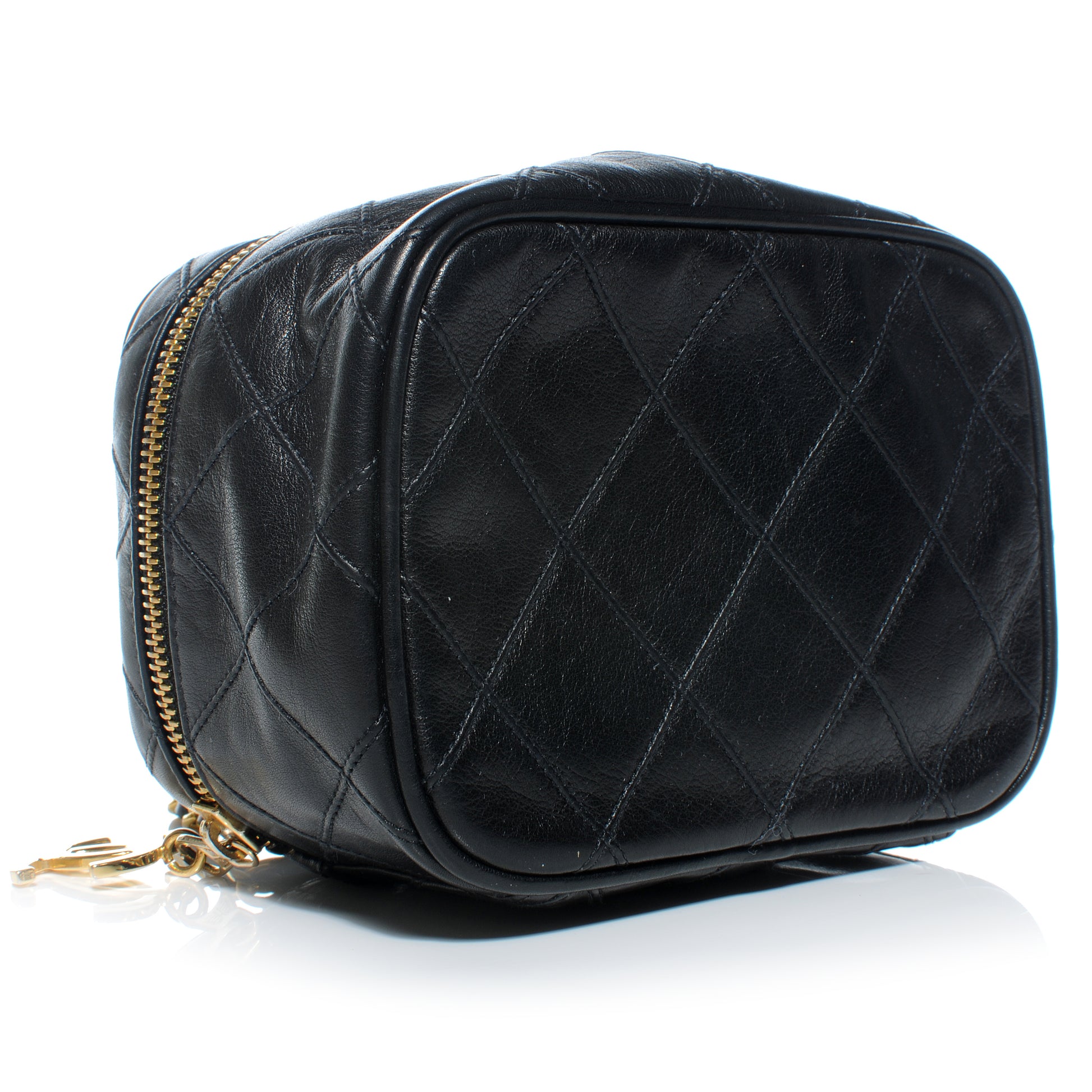 Chanel Calfskin Diamond Stitched Small Shoulder Bag Black 4 of 9