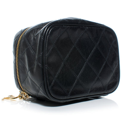 Chanel Calfskin Diamond Stitched Small Shoulder Bag Black 4 of 9