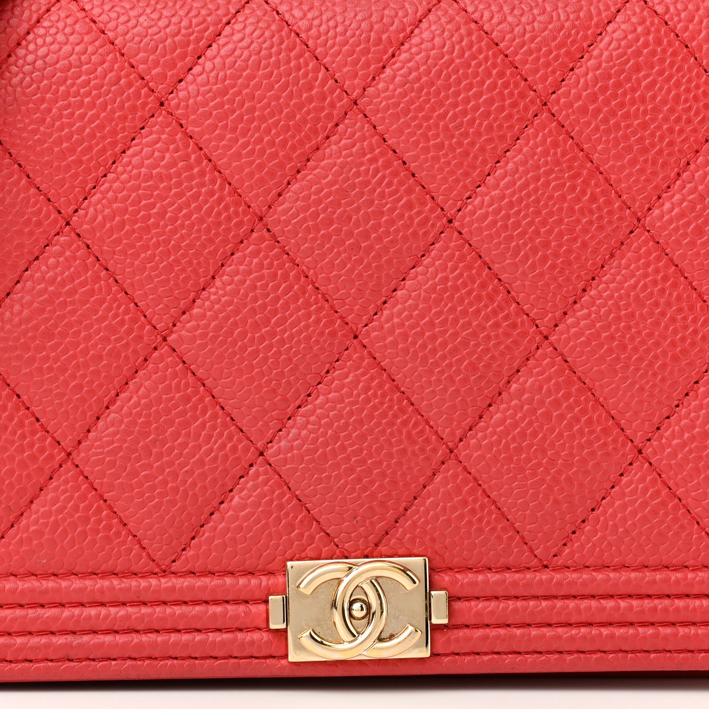 Caviar Quilted Boy Wallet On Chain WOC Red