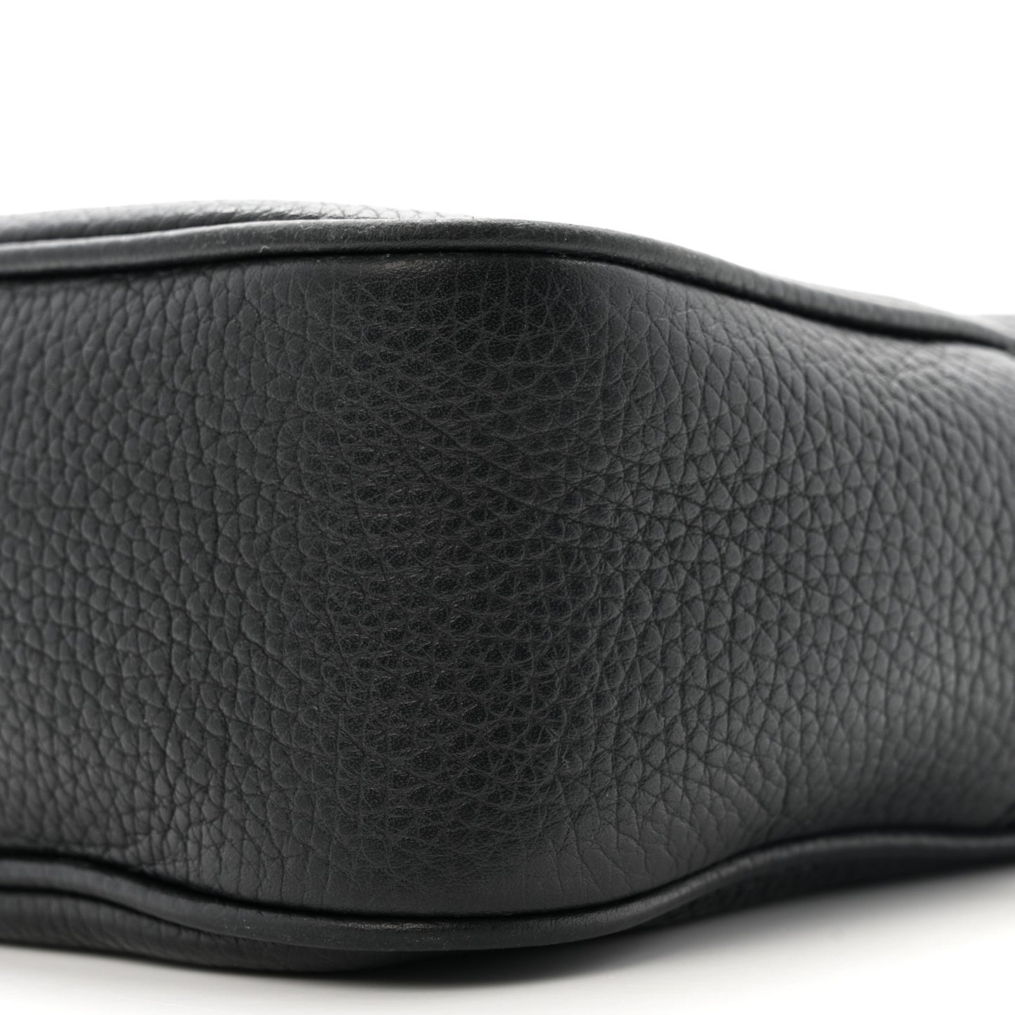 Pebbled Calfskin Small Soho Disco Bag Black
