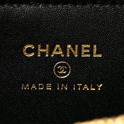 Chanel Calfskin Lizard Embossed Zipped Card Holder Black 6 of 8