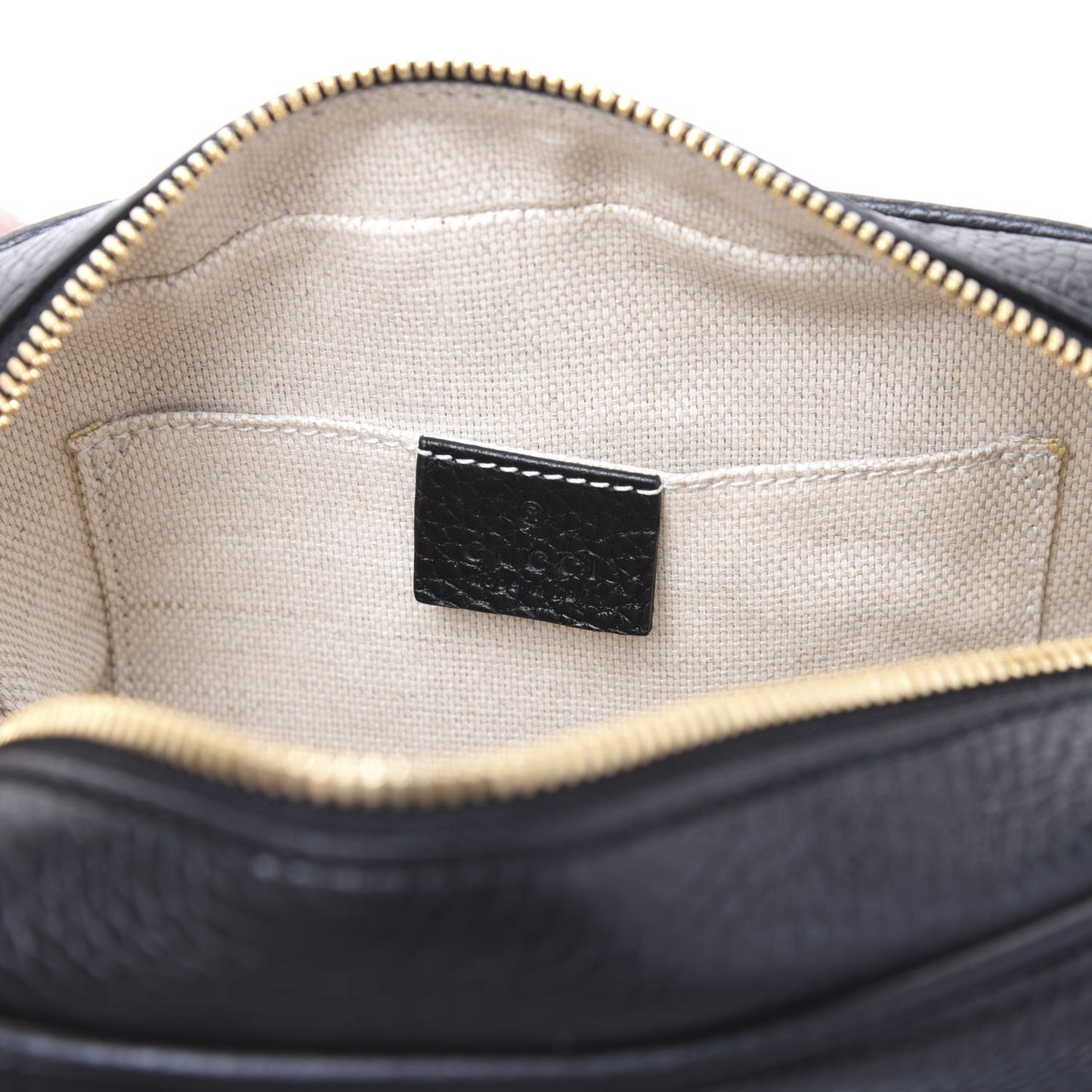 Pebbled Calfskin Small Soho Disco Bag Black