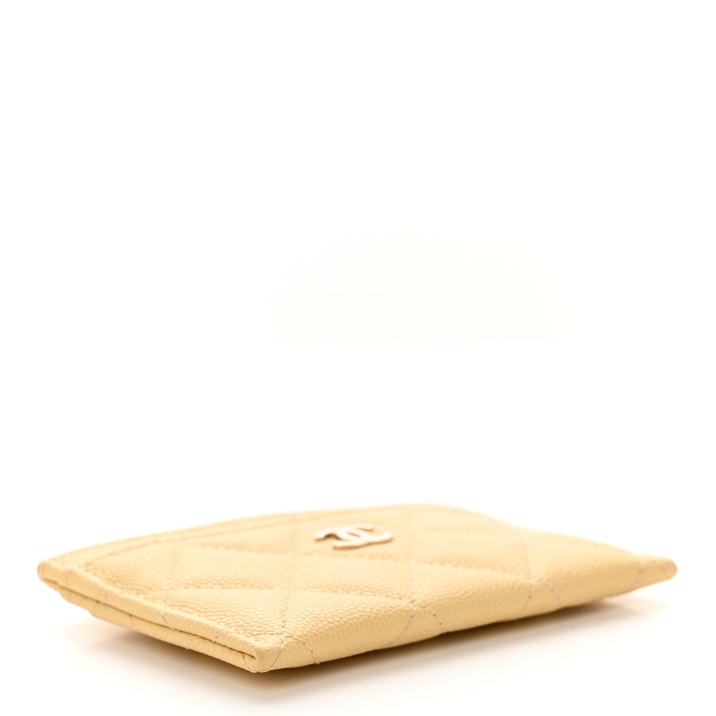Caviar Quilted Card Holder Yellow