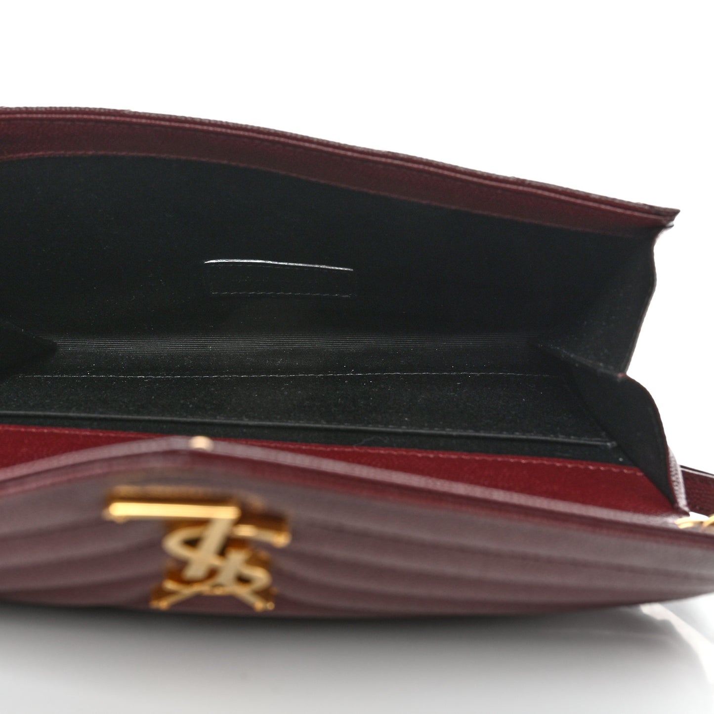 Grain De Poudre Matelasse Chevron Monogram Envelope Clutch Rouge Legion
