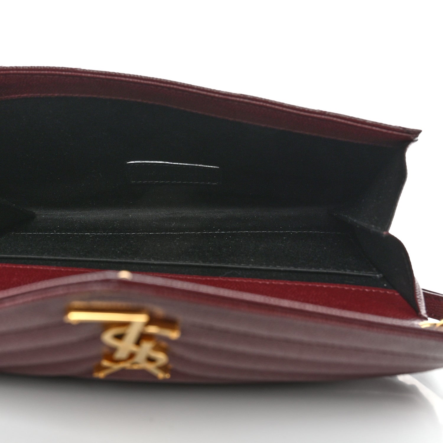 Saint Laurent Grain De Poudre Matelasse Chevron Monogram Envelope Clutch Rouge Legion 5 of 8