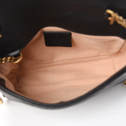 Gucci Calfskin Matelasse Super Mini GG Marmont Shoulder Bag Black 4 of 10