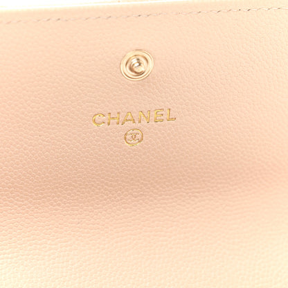 Chanel Caviar Pearl Quilted Coco Candy Wallet Beige 6 of 9