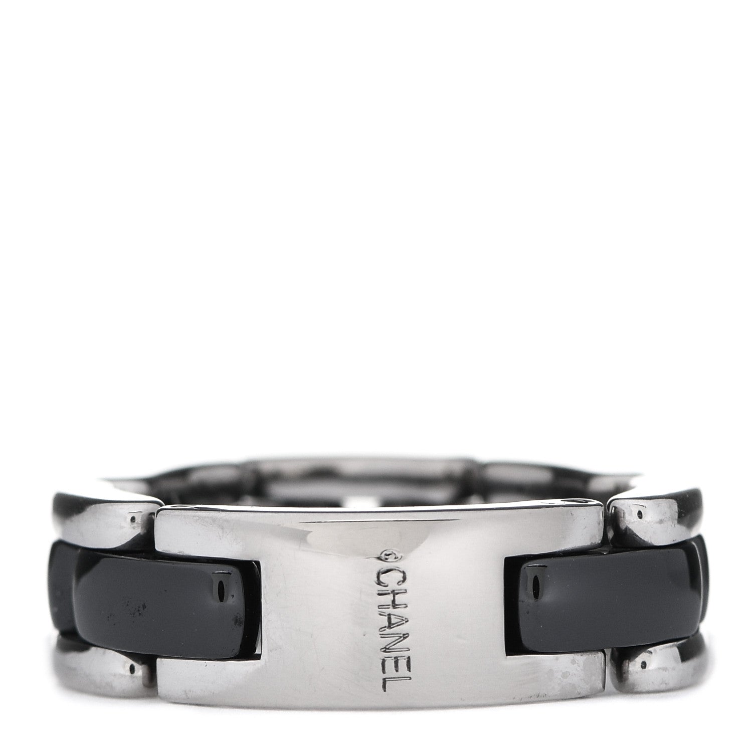 Chanel 18K White Gold Black Ceramic Medium Ultra Ring 56 7.5 3 of 4