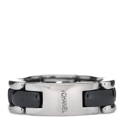 Chanel 18K White Gold Black Ceramic Medium Ultra Ring 56 7.5 3 of 4