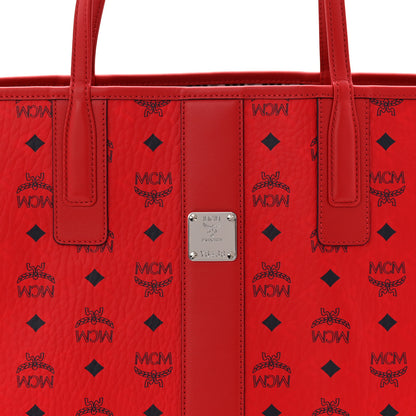 MCM Visetos Medium Liz Reversible Shopper Tote Candy Red 11 of 15