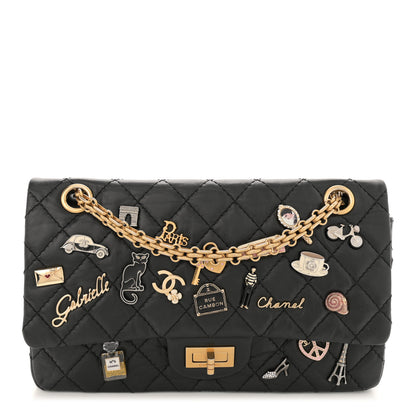Chanel Aged Calfskin Lucky Charms 2.55 Reissue 225 Flap Black 1 of 12