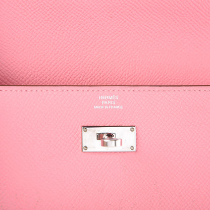 Hermes Epsom Kelly Longue Wallet Rose Confetti 15 of 35