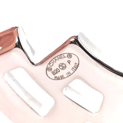 Chanel Baguette Crystal CC Hoop Earrings Silver Black 3 of 6