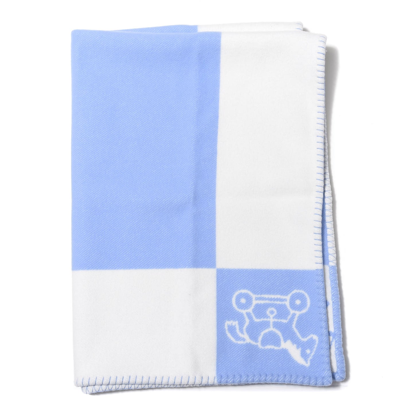 Wool Cashmere Adada Avalon Baby Blanket Blue Glacier