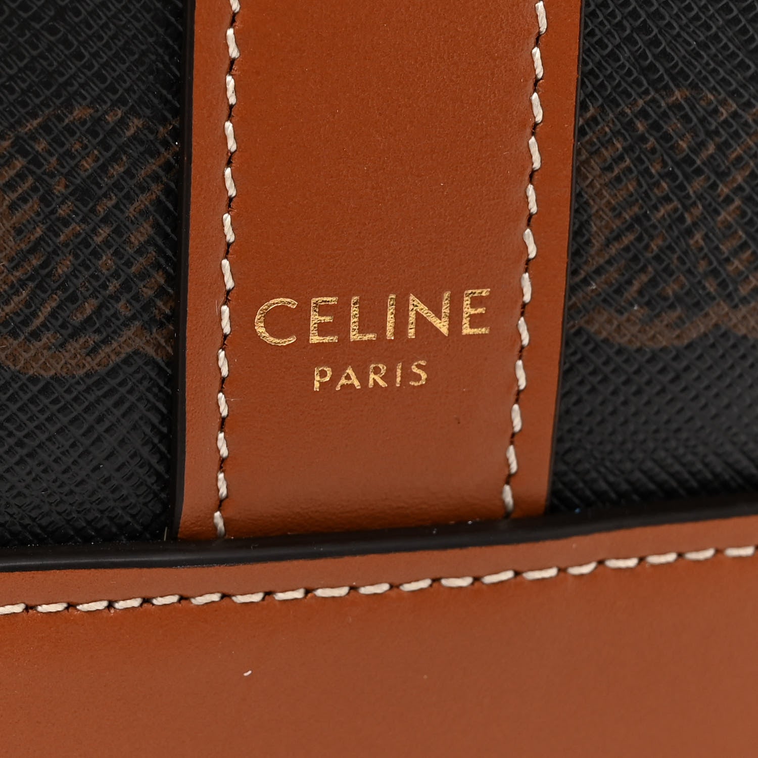 Celine Triomphe Canvas Calfskin Small Bucket Bag Tan 6 of 11