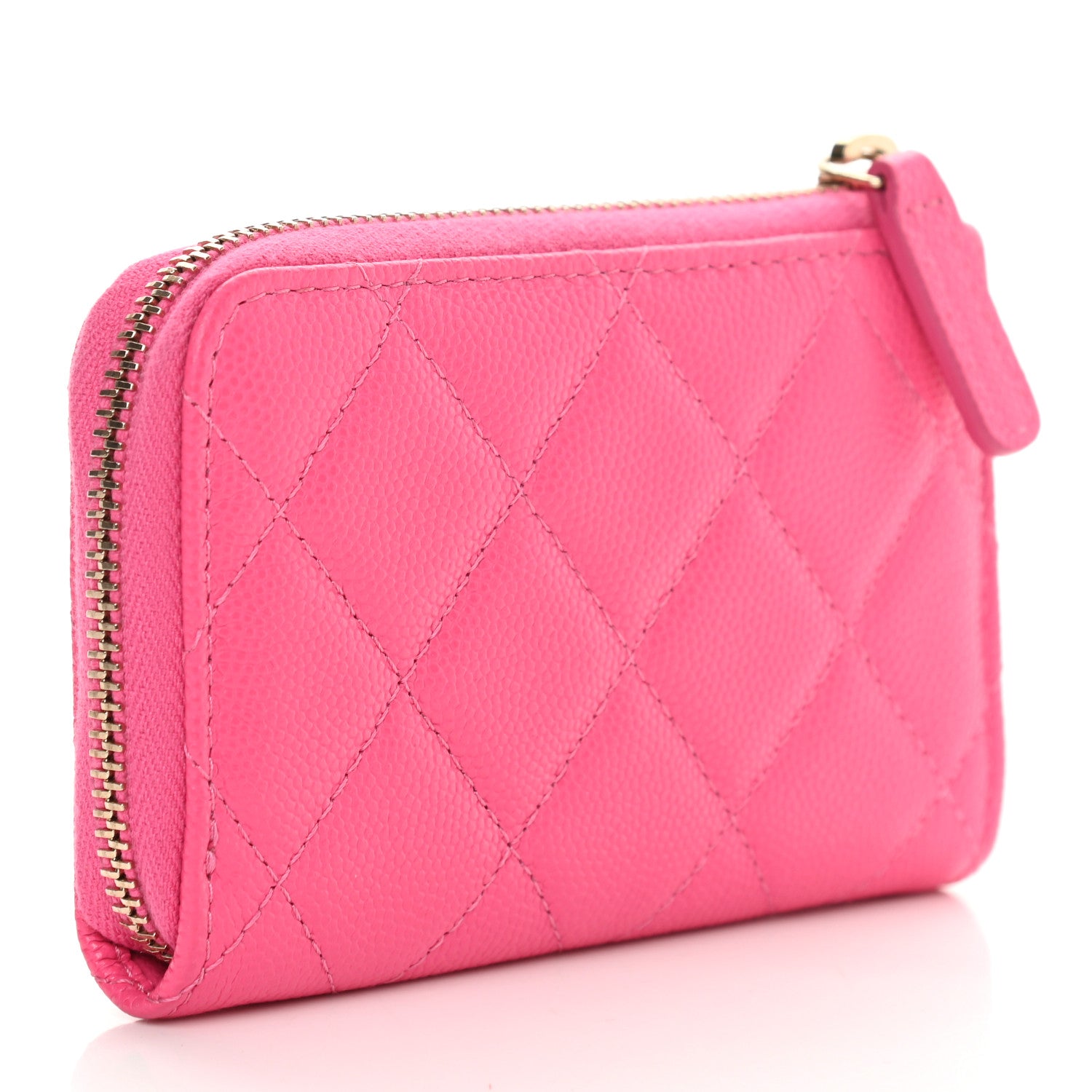Chanel Caviar Quilted Zipped Key Holder Case Pink 3 of 9