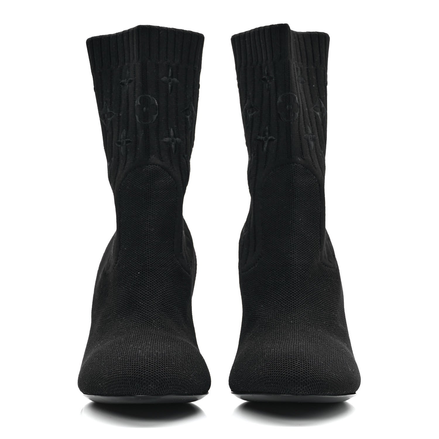 Louis Vuitton Monogram Stretch Fabric Silhouette Ankle Boots 38 Black 2 of 7