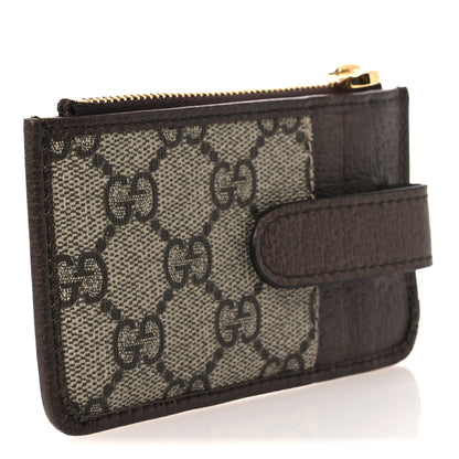 Gucci GG Supreme Monogram Web Ophidia Zip Card Case Brown 3 of 8