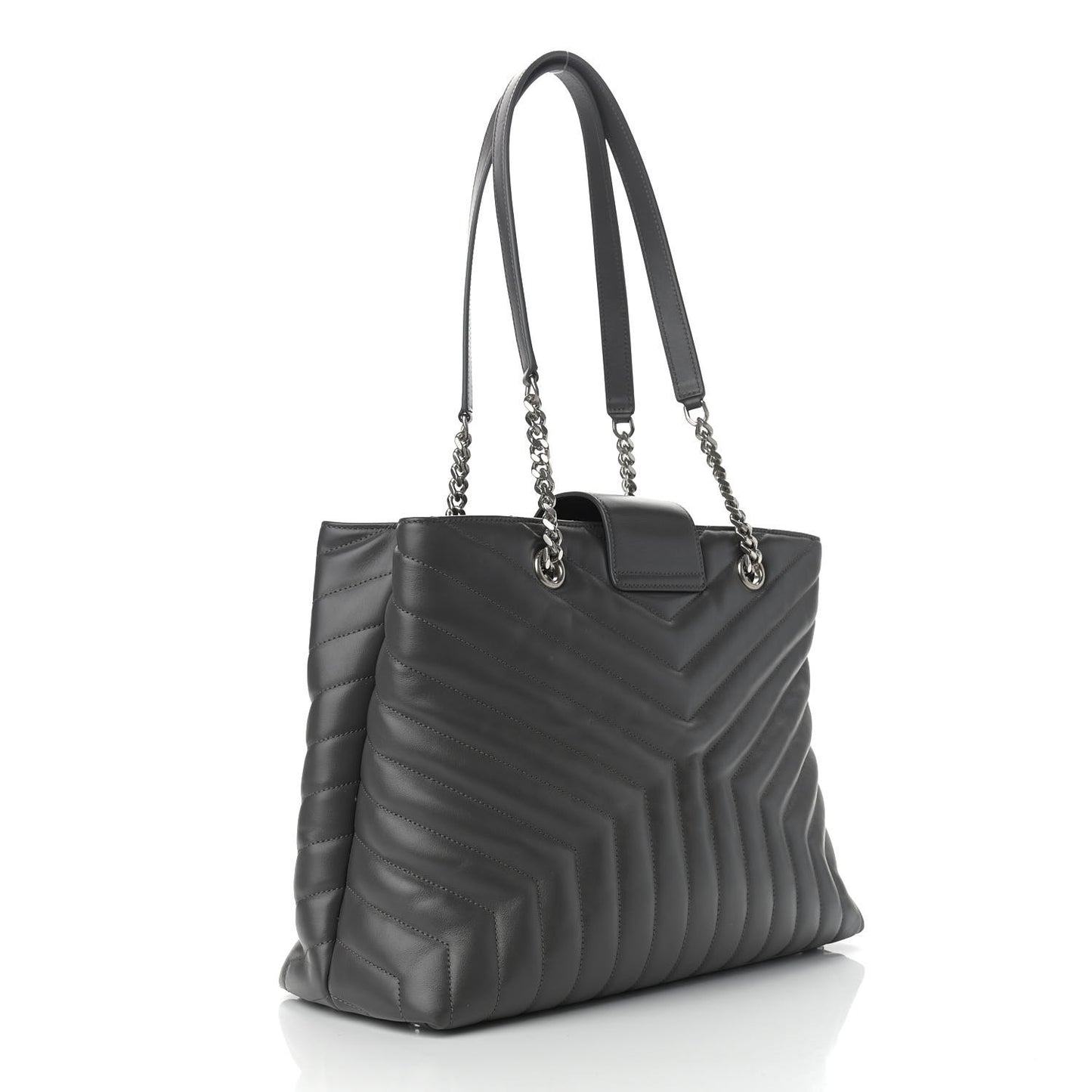 Calfskin Y Quilted Monogram Large Loulou Shopper Storm