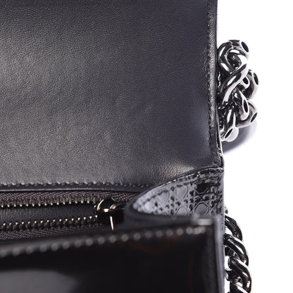 Christian Dior Metallic Patent Micro-Cannage Small Diorama Flap Bag Onyx Black 10 of 13