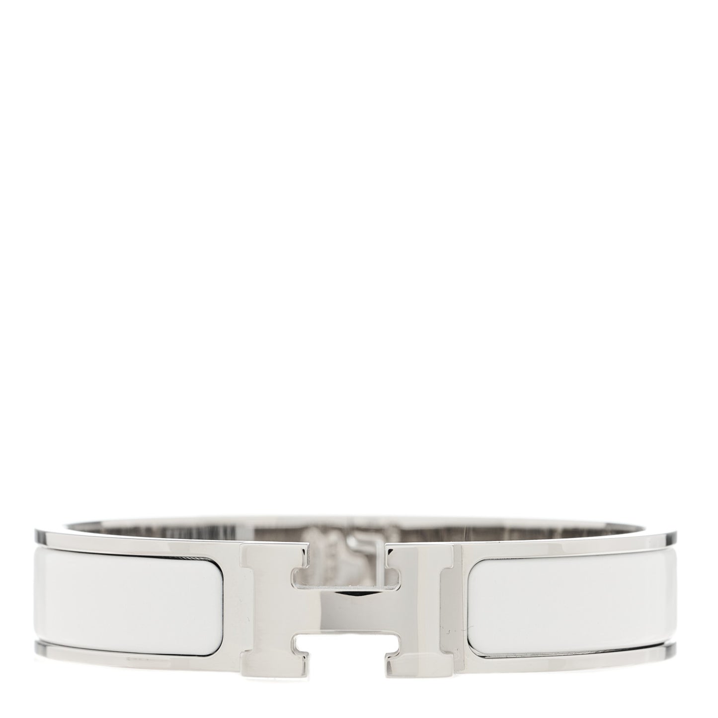 Enamel Narrow Clic Clac H Bracelet PM White