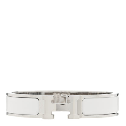 Hermes Enamel Narrow Clic Clac H Bracelet PM White 1 of 5