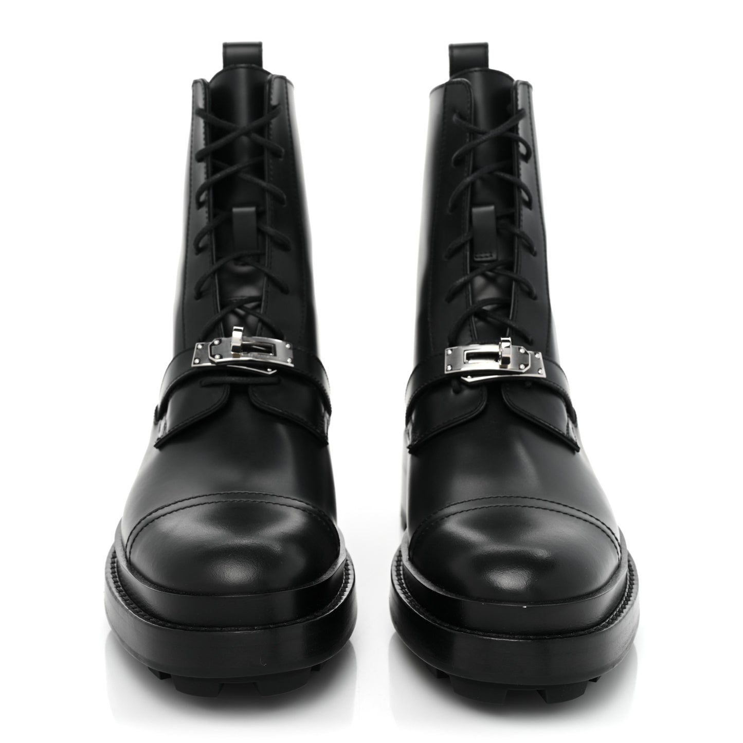 Glossed Calfskin Funk Ankle Boots 37.5 Black