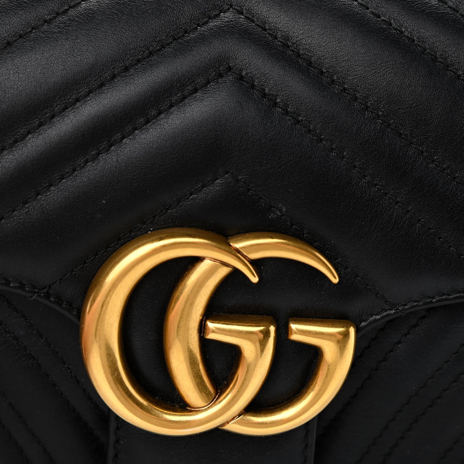 Gucci Calfskin Matelasse Small GG Marmont Shoulder Bag Black 12 of 12