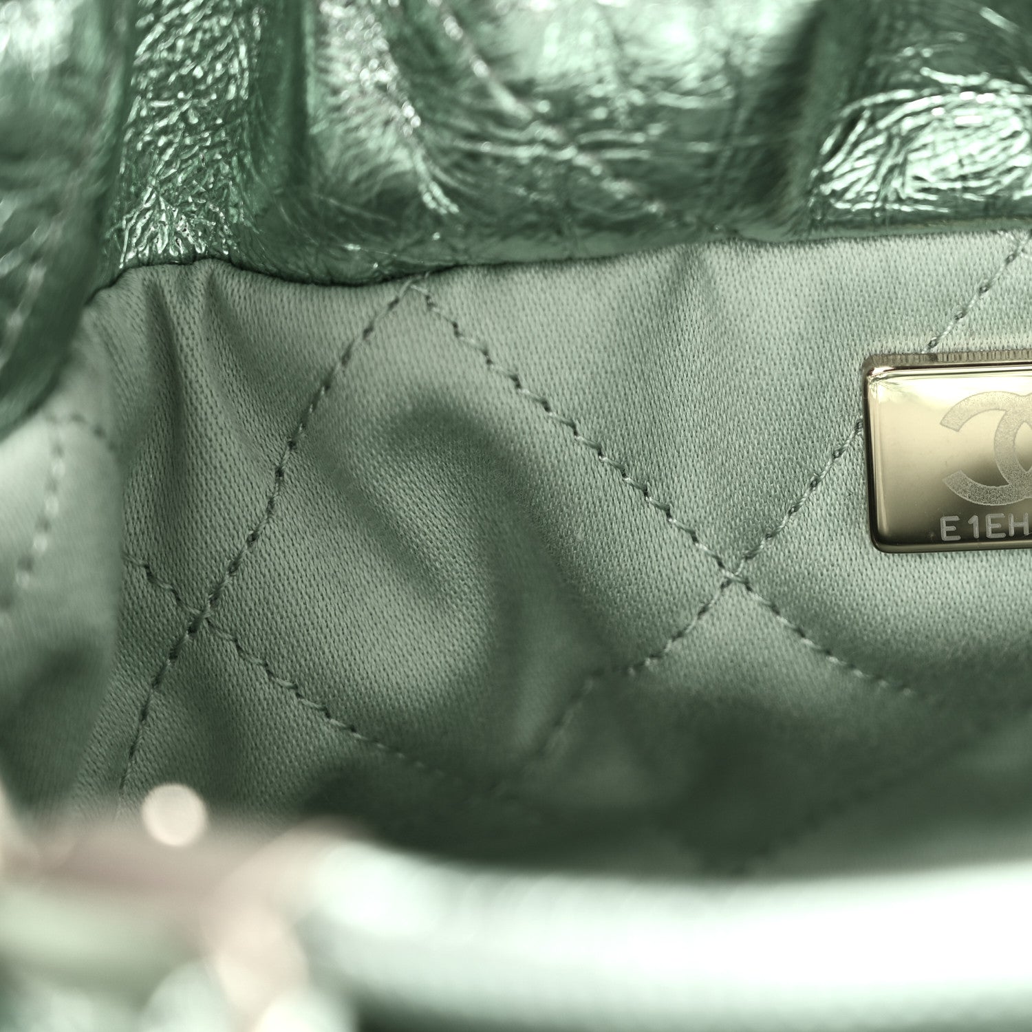 Chanel Metallic Calfskin Quilted Mini Chanel 22 Green 7 of 10