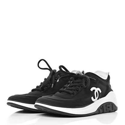 Chanel Lycra CC Sneakers 38 Black 3 of 9