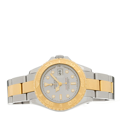 Rolex Stainless Steel 18K Yellow Gold 29mm Oyster Perpetual Date Yacht-Master Watch Silver 69623 2 of 5
