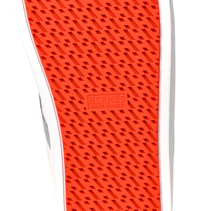 Hermes Epsom Suede Boomerang Sneakers 40 White Gris 6 of 10