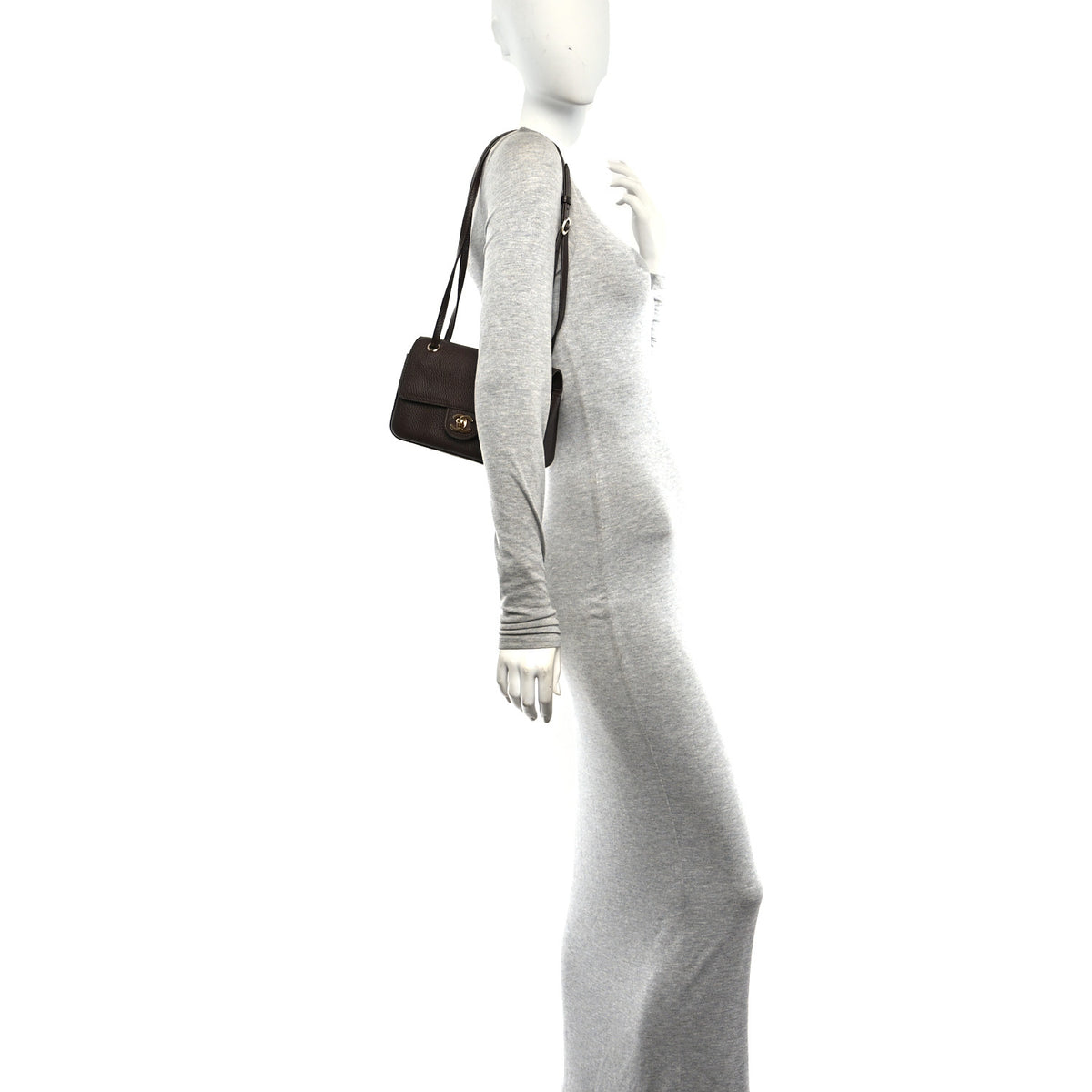 Chanel Grained Calfskin Mini Souplissimo Maxi Flap Dark Brown 2 of 10