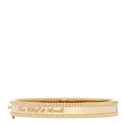 Van Cleef & Arpels 18K Yellow Gold Perlee Signature Bangle Bracelet S 3 of 5