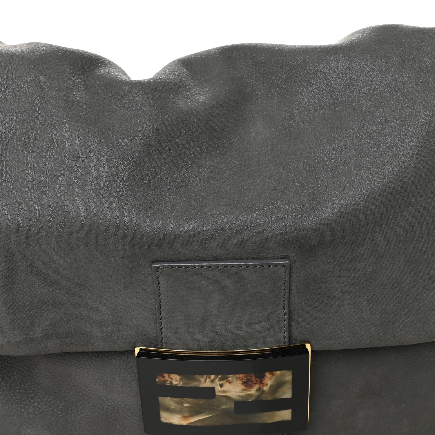 Fendi Vitello Savana Big Mama Baguette Grigio Tartaruga Natural 8 of 13