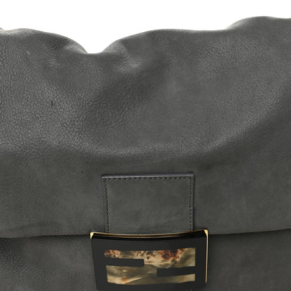 Fendi Vitello Savana Big Mama Baguette Grigio Tartaruga Natural 8 of 13