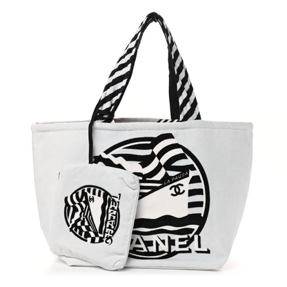 Chanel Terry Cloth Cotton La Pausa Bay Reversible Beach Tote 1 of 12