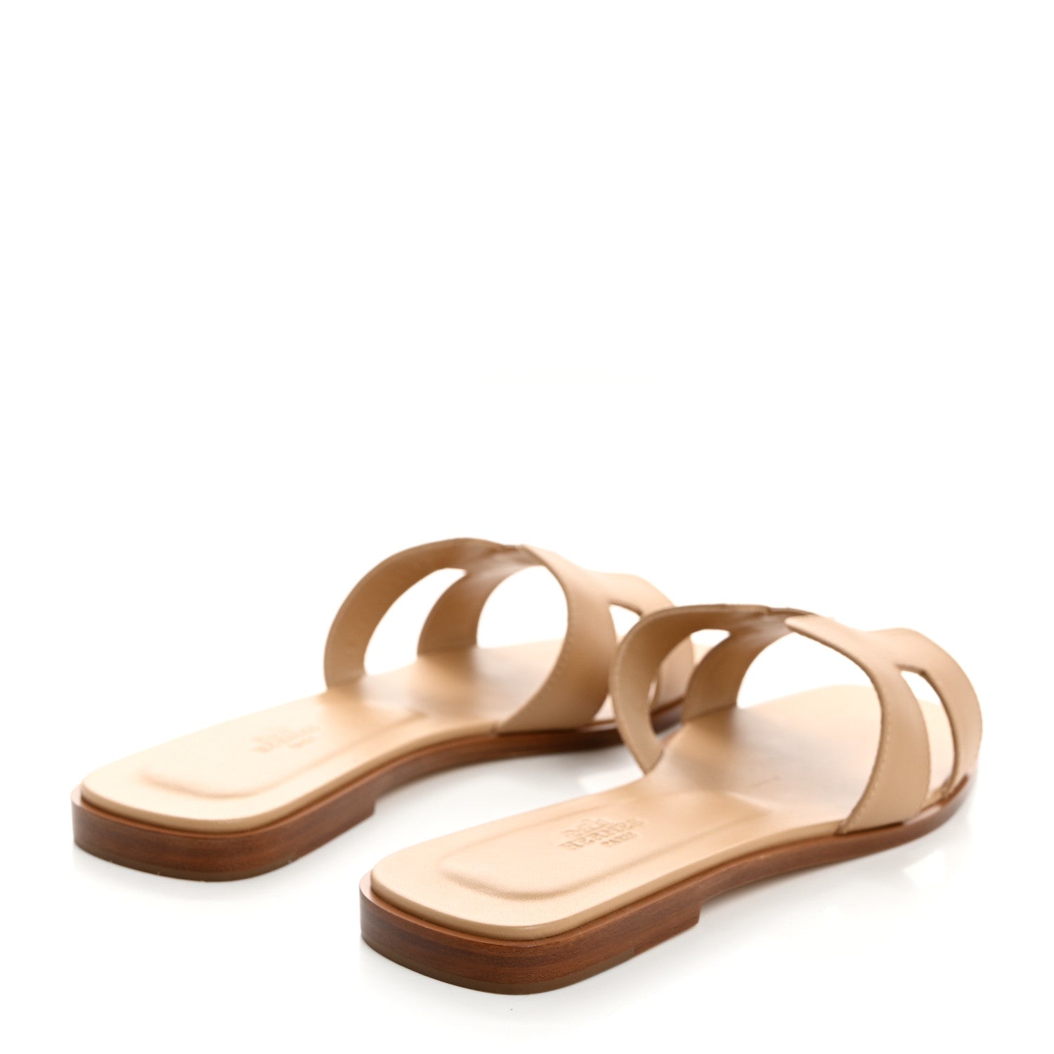Hermes Calfskin Oran Sandals 39 Beige Natuarl 4 of 8