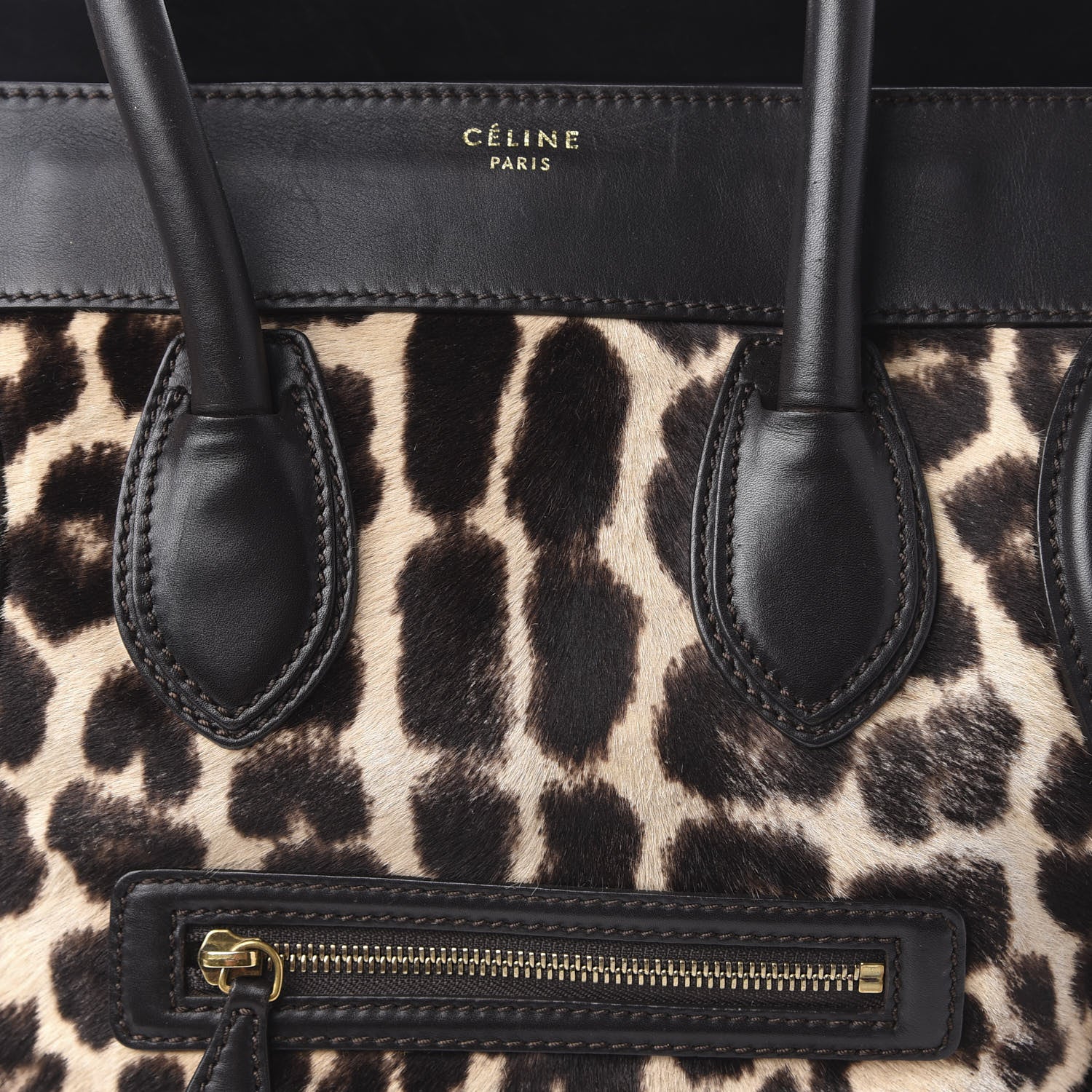 Celine Leopard Pony Hair Mini Luggage Brown 9 of 18