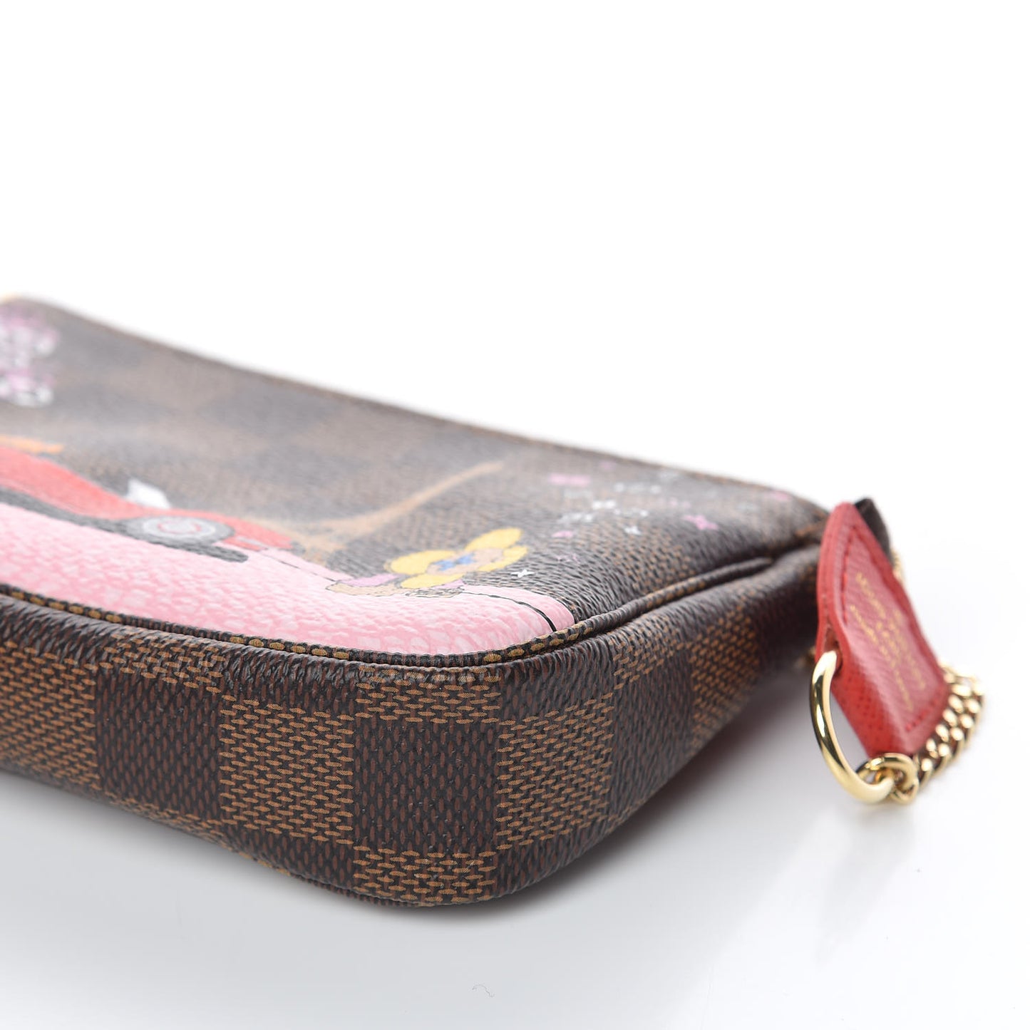 Damier Ebene 2019 Christmas Animation Mini Pochette Accessories Red