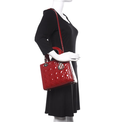 Christian Dior Patent Cannage Medium Lady Dior Red 2 of 11