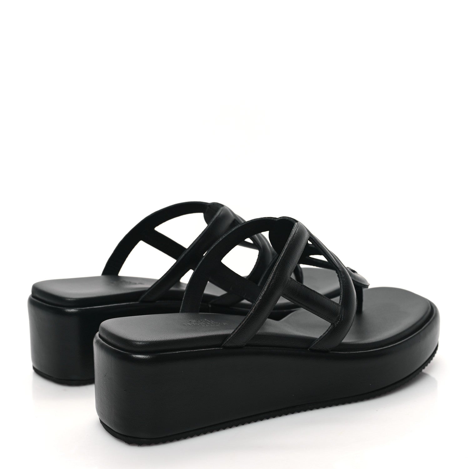 Hermes Nappa Gipsy Sandals 38 Black 4 of 9