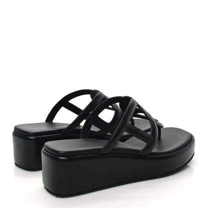 Hermes Nappa Gipsy Sandals 38 Black 4 of 9