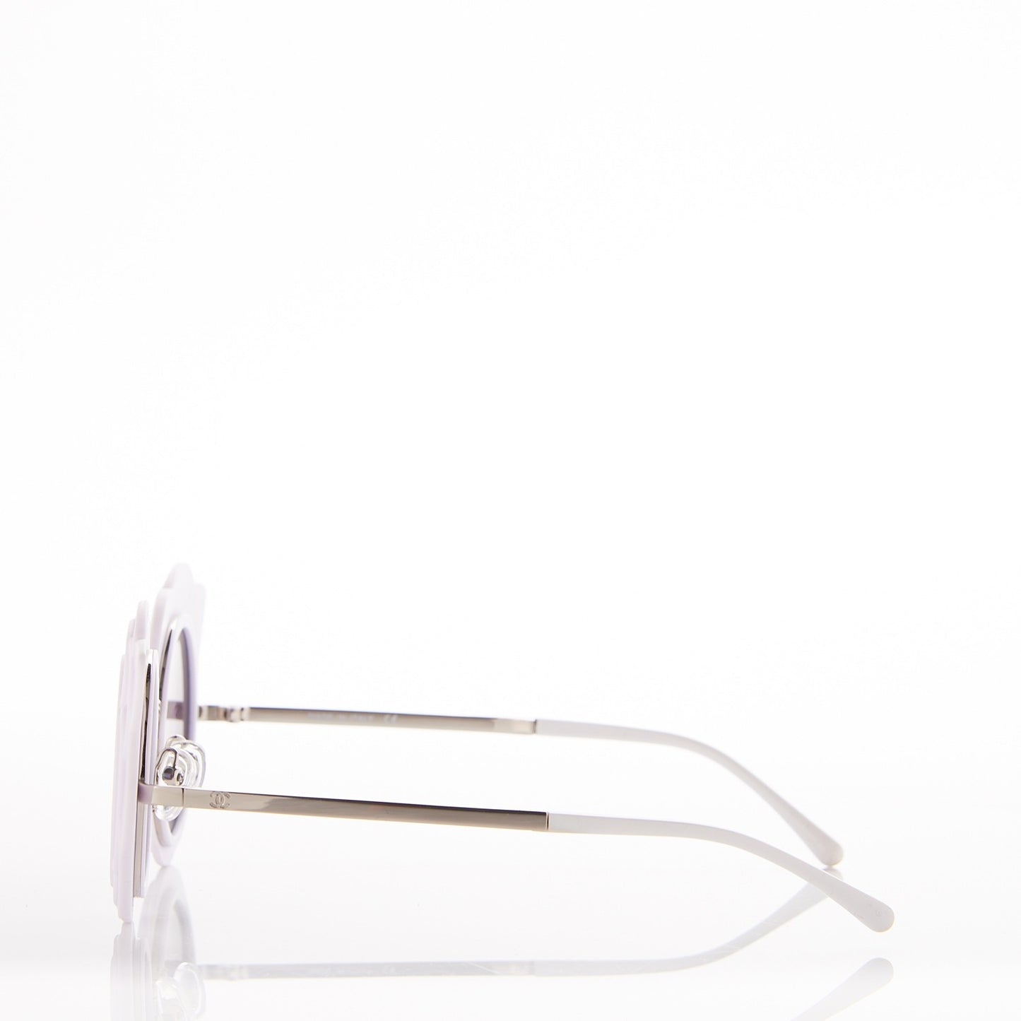 Round Camellia Sunglasses 71198 White