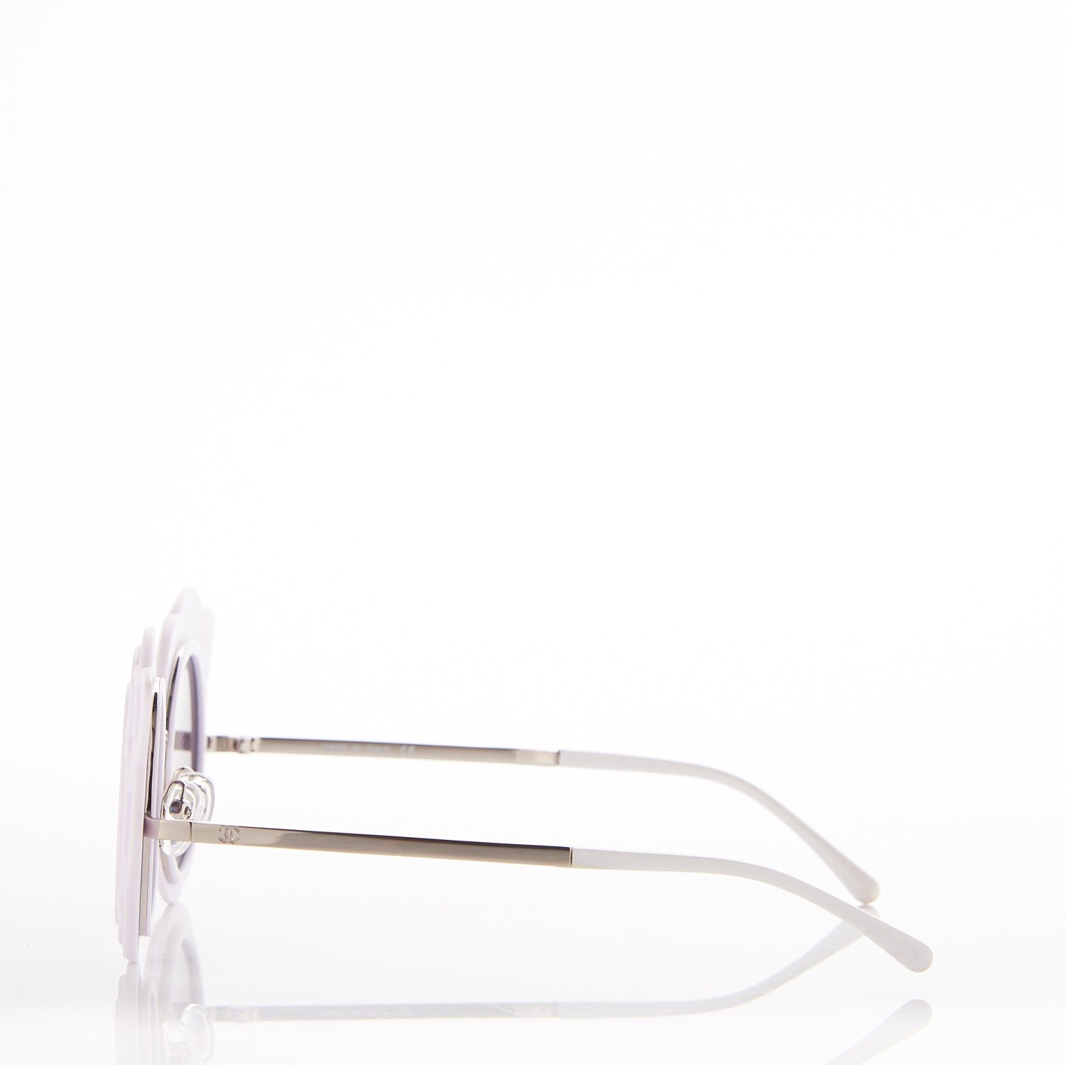 Chanel Round Camellia Sunglasses 71198 White 3 of 7